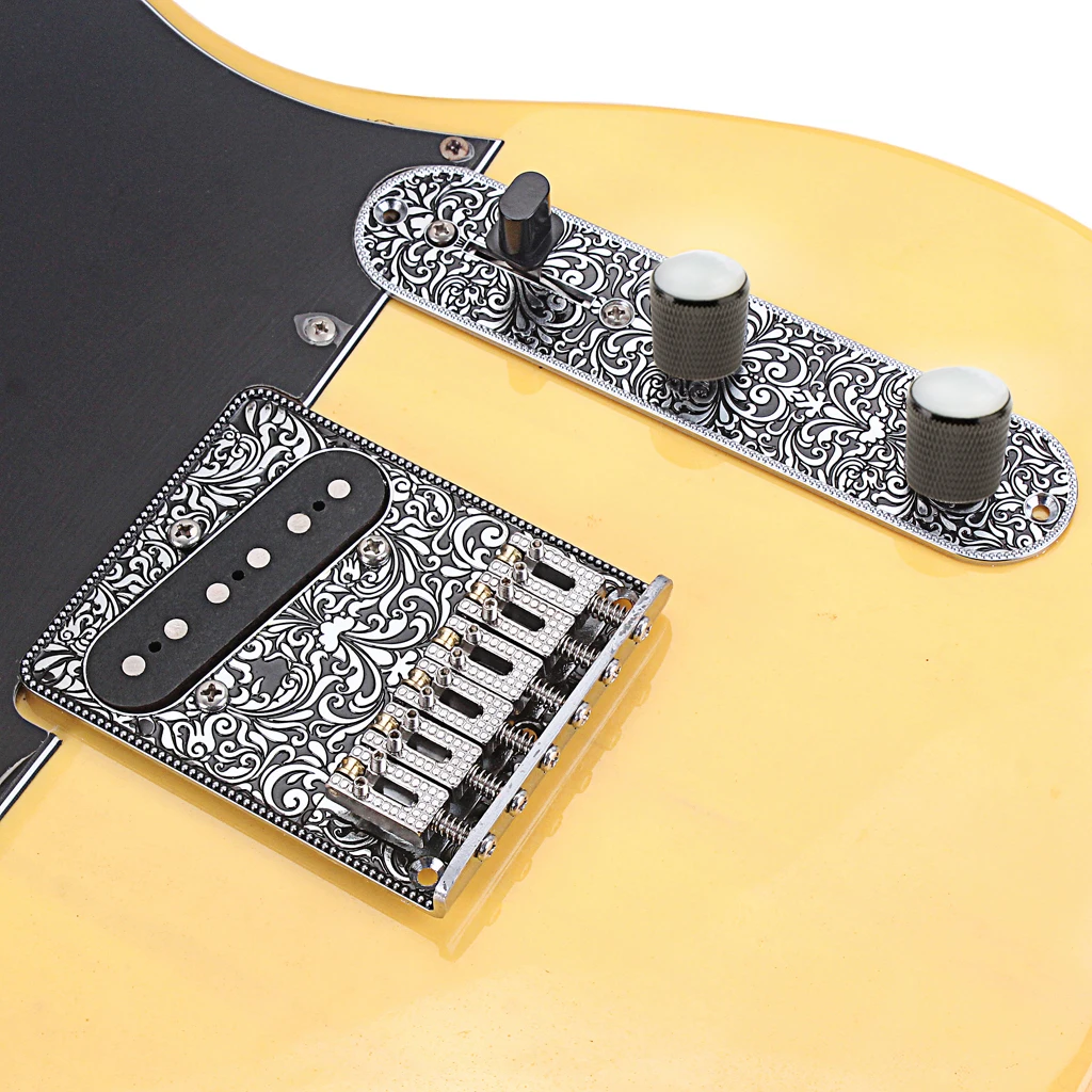 Black Control Plate+Neck Bridge Pickup+Tone Volume Control Knobs for Fender Tele TL Guitar Replacement Accessory