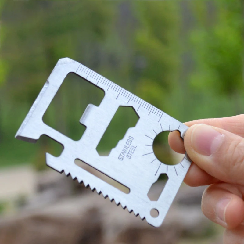 

Outdoor Gadgets Function Tool 11 in 1 Multi-tool Outdoor Hunting Survival Camping Pocket Military Credit Card Tool