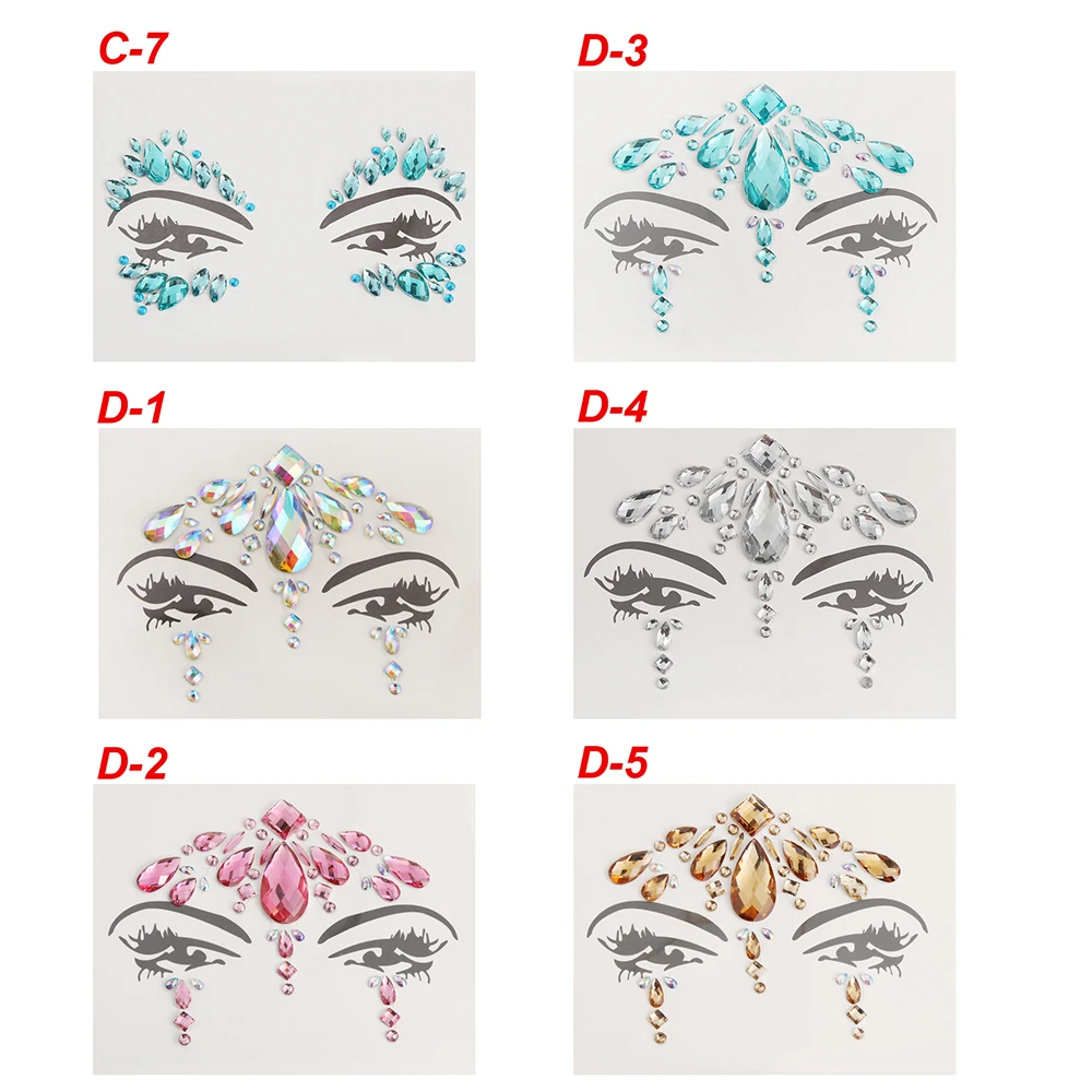 

Women DIY Adhesive Face Gems Rhinestone Temporary Tattoo Jewels Festival Party Body Glitter Stickers Makeup Xmas Decor