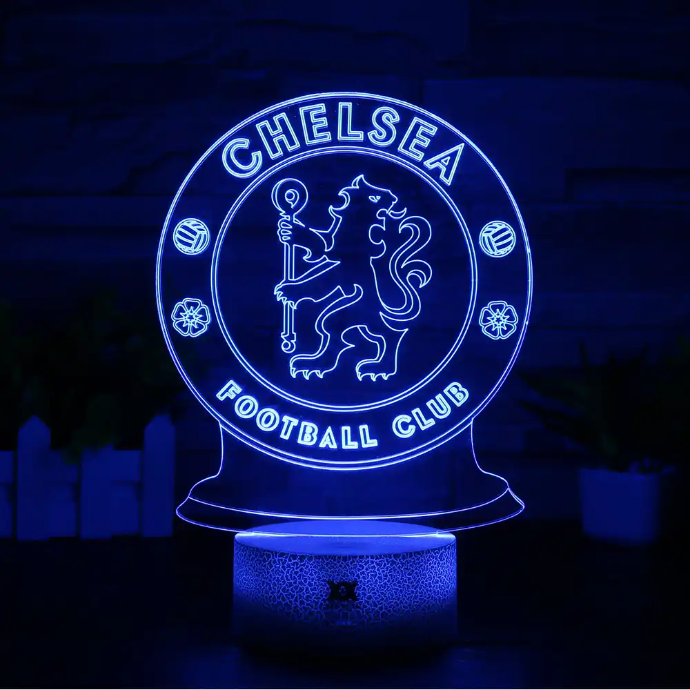Hui Yuan Led Chelsea Football Club 3d Lamp Usb 7 Color Cool Glowing Base Home Decoration Table Lamp Children Bedroom Night Light Led Table Lamps Aliexpress