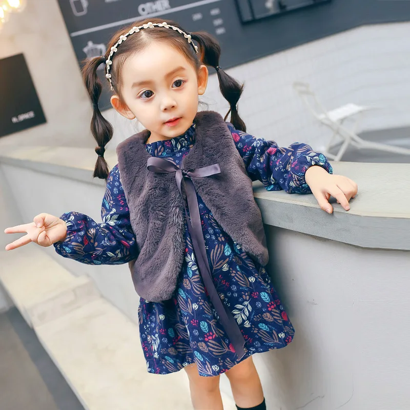 Baby Girl Winter Dresses 2018 Long Sleeve Toddler Girl Winter Clothes
