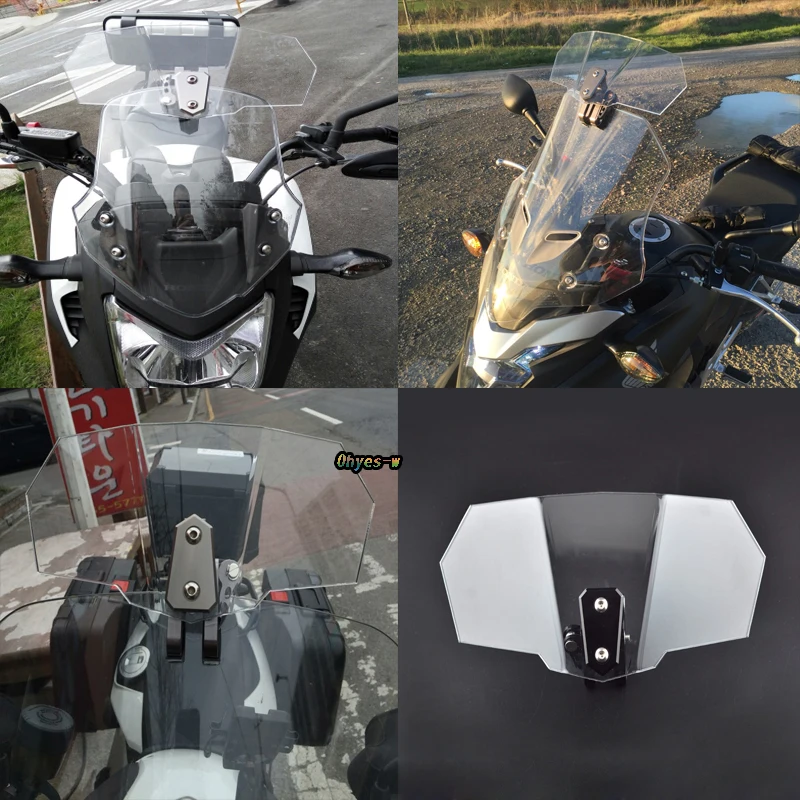 Comprar Flujo de aire ajustable parabrisas claro Variable Spoiler parabrisas Deflector de viento para Honda Yamaha Suzuki Kawasaki BMW Ducati KTM