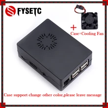 Raspberry Pi3 Model B + czarny etui z ABS z tworzywa sztucznego pokrywa skrzynki powłoki z wentylatorem chłodzącym kompatybilny Raspberry Pi 3 Model B + Plus