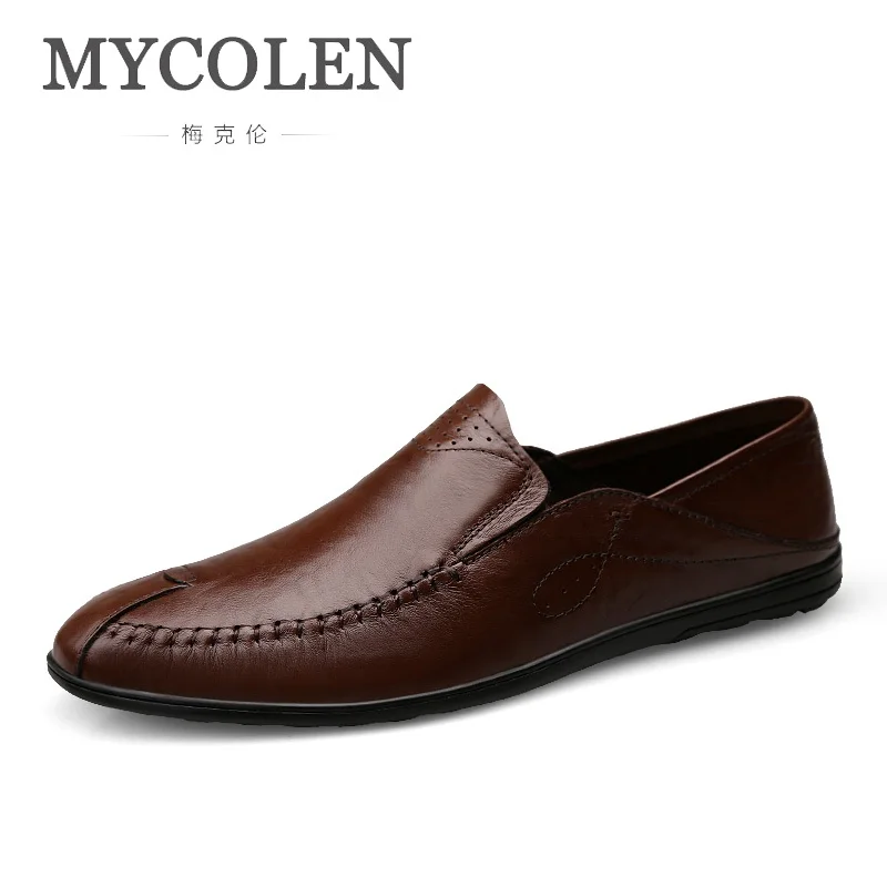 

MYCOLEN Big Size High Quality Genuine Leather Men Shoes Soft Moccasins Loafers Fashion Brand Men Flats Comfy Driving Shoes