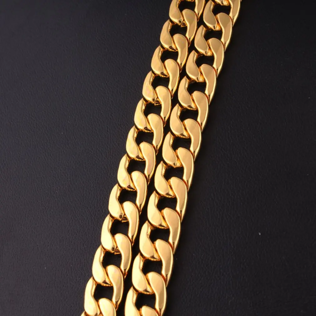 Панк Хип-хоп кубинские звенья Золотая цепь рэпер мужские ожерелья уличная мода популярная металлическая длинная цепь из сплава декоративные украшения подарок