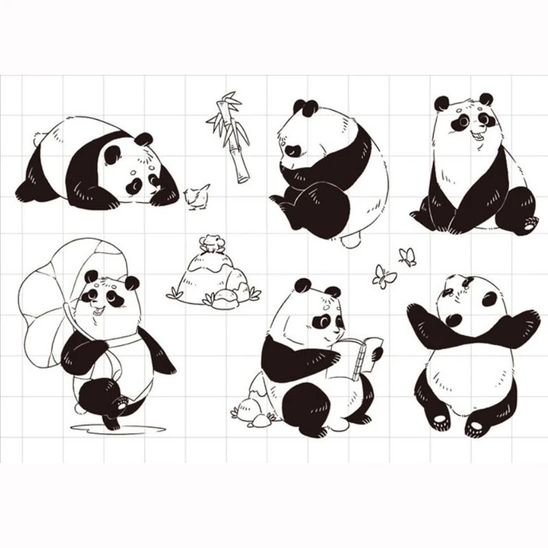 

ZFPARTY Panda Transparent Clear Silicone Stamp/Seal for DIY scrapbooking/photo album Decorative card making