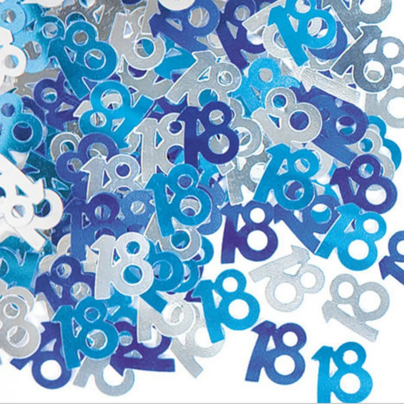 1 pack hot sale Age 18th Year Old Happy Birthday Party Decorations Number Digital 18 Colorful Glitz Sprinkle Confetti