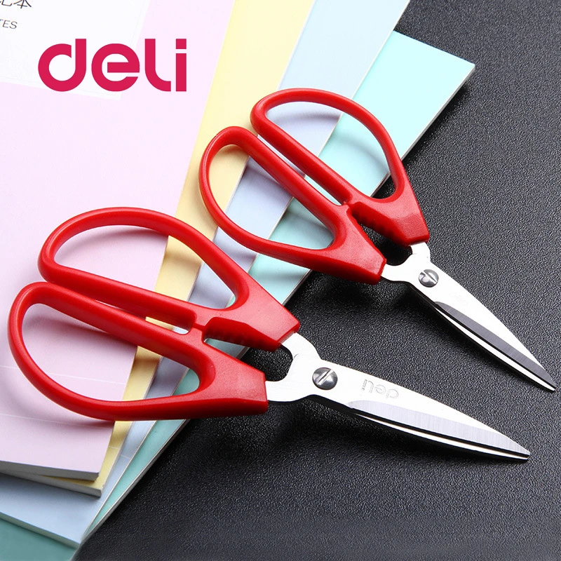 

Deli 1pcs Durable Stainless Steel Household Scissors Office Paper-cut Scissors Sharp Shears Students DIY Scissor Tool 6035