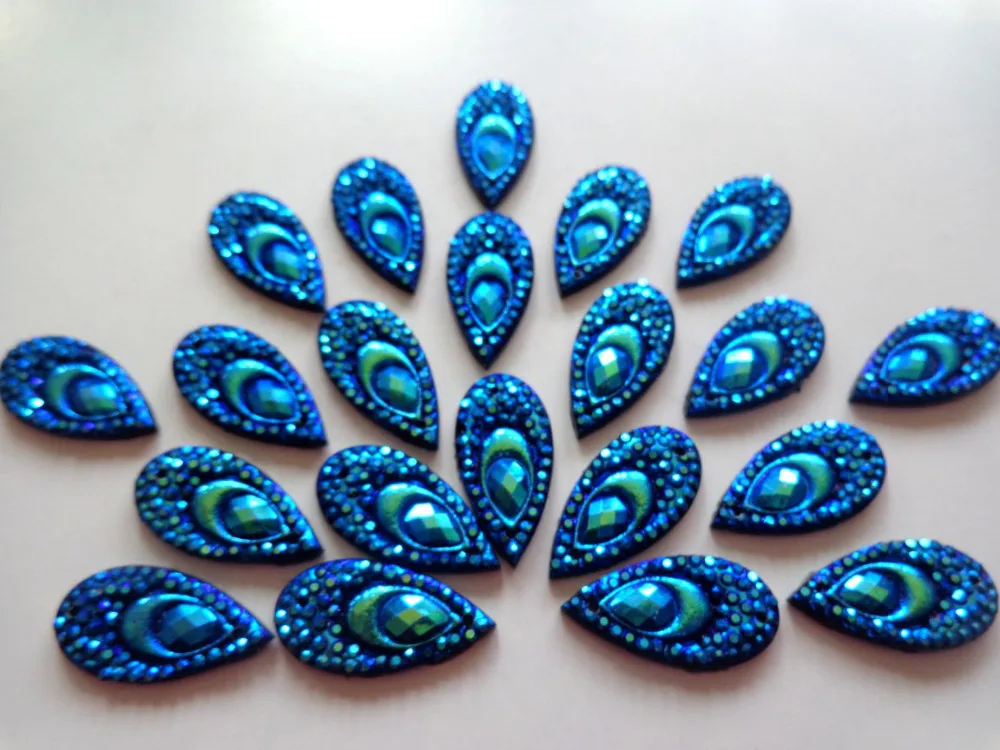 Стразы темно синие в форме капли воды 10 х20 мм 100 шт./лот|sew on stones|sew onflatback gems |