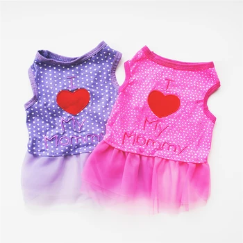 

2018 Cute Puppy Small Dog Apparel Vest Princess Cotton Lace Sequins Skirt Tutu Dress Pet Summer Dogs Clothes Dog T-shirt Dresses