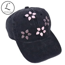 GZHilovingL Woman Resin Drill Rhinestones Baseball cap Summer Casual Flower Cotton Snapback Caps And hats outdoor Sport Sun Hats