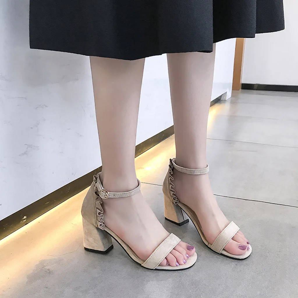 

Women Sandals Ankle Strap Summer Shoes Heels Open Toe Chunky High Heels Party Dress Sandals