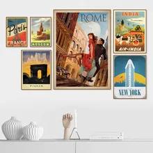 Rzym paryż nowy jork indie Vintage kraj obraz ścienny na płótnie Nordic plakaty i druki zdjęcia ścienny na wystrój salonu