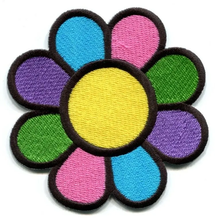 

Custom Embroidery Iron On Patch Flower Applique Badges DIY corporate gifts with logo