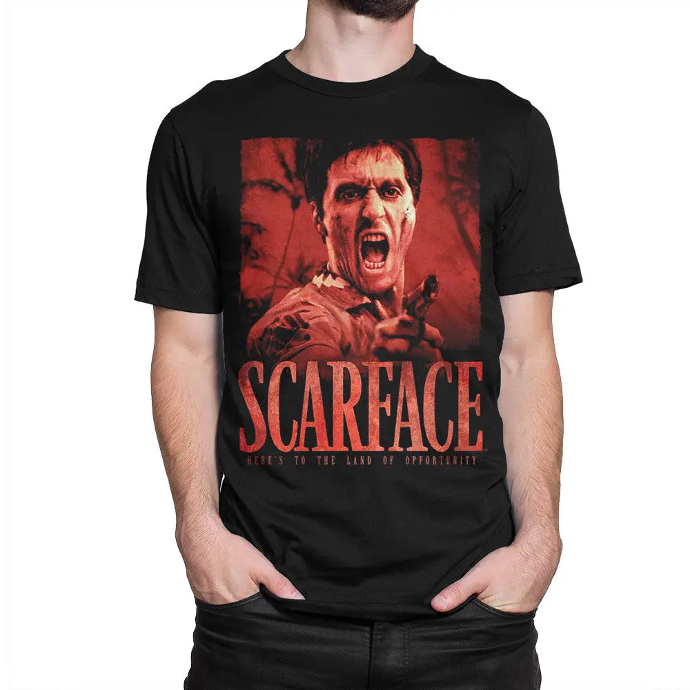 Scarface Al Pacino футболка, Старая школьная футболка, для мужчин's женщин все размеры Футболка с рукавами летние мужчин футболки, топы, одежда