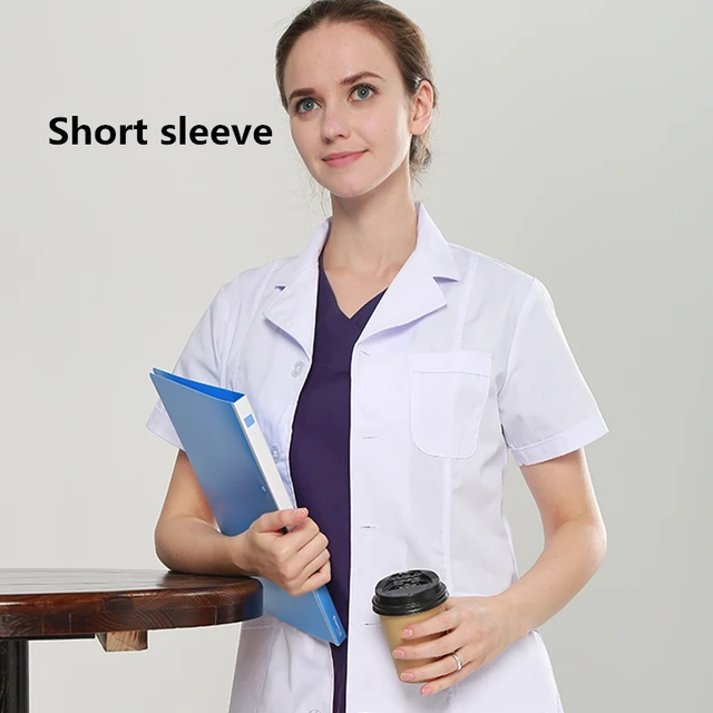 7Color Medical Clothing Women Long&Short Sleeve Lab Coat Work Wear Medical Nurse Uniform for