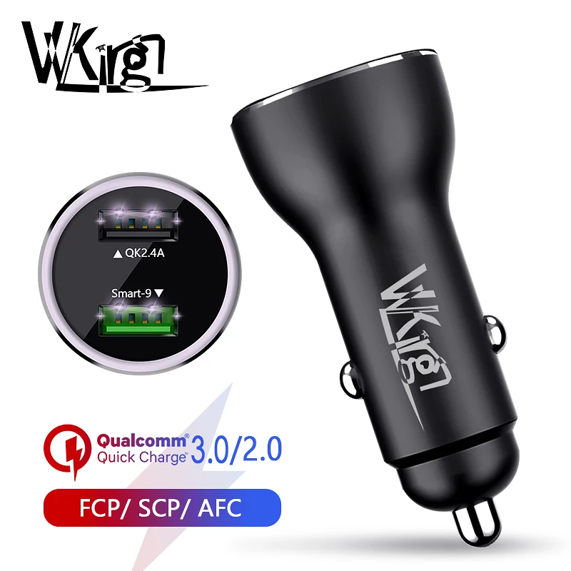 

VVKing 2 USB Car Charger Quick Charge 3.0 30W Fast Charging For iPhone Samsung Huawei FCP/SCP/AFC USB Car Charger QC3.0 Charge