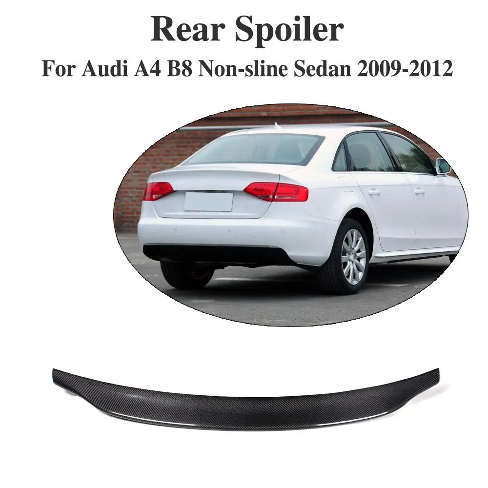 

Carbon Fiber Rear Trunk Lip Spoiler Auto Car Boot Duck Wing For Audi A4 B8 Non-Sline Sedan 2009-2012