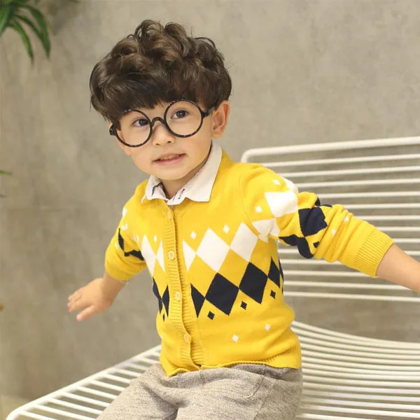 Детский кардиган, свитер из хлопка с v-образным вырезом, вязаный свитер От 0 до 3 лет мальчиков и девочек