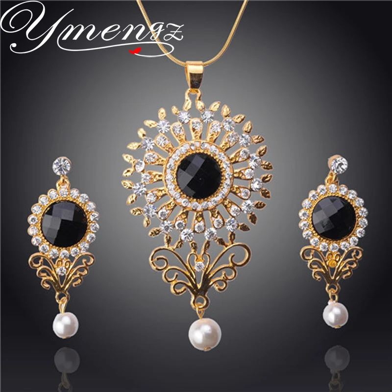 YMENGZ 2016 New Arrival Hot Selling High end Necklace Earrings Yellow