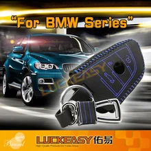 Кожаный чехол для ключей bmw 2 кнопочный ключ автомобиля чехол натуральный кожаный брелок пульт дистанционного управления