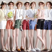 Plus size S-3XL Black Vintage Slant Pocket High Waist Shorts Elastic band Belt New Summer Casual Streetwear Solid Women Shorts Plus size S-3XL Black Vintage Slant Pocket High Waist Shorts Elastic band Belt New Summer Casual Streetwear Solid Women Shorts