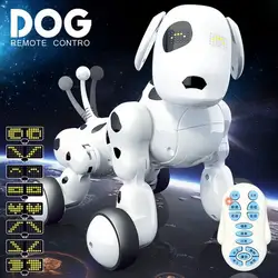 Управление Умный Робот собака прекрасная музыка блеск умный электронный робот ходящая Собака Щенок экшн игрушка для питомца подарок для