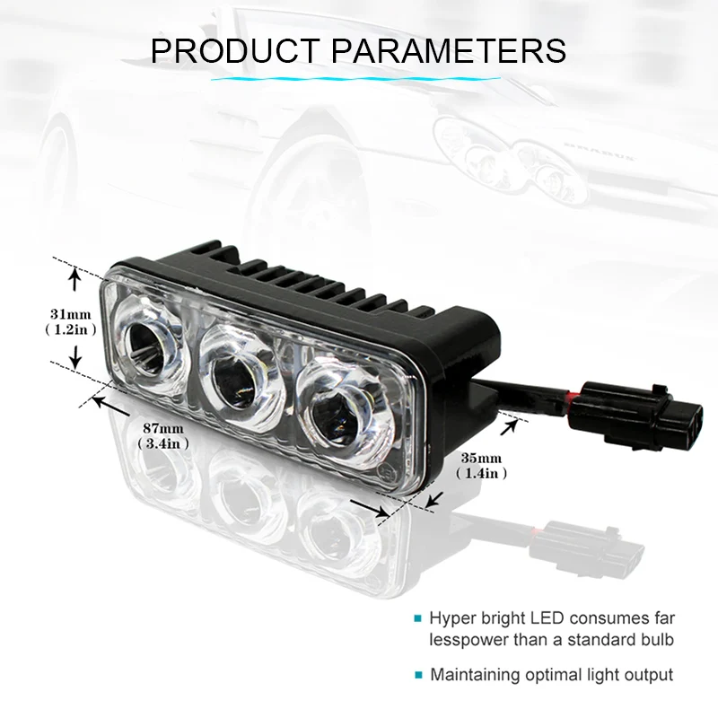 2 шт./компл. 3 светодиодный s Автомобильные дневные ходовые огни DC 12 В Автомобильные светодиоды дневного света очень яркий DRL автомобильный Стайлинг Универсальный