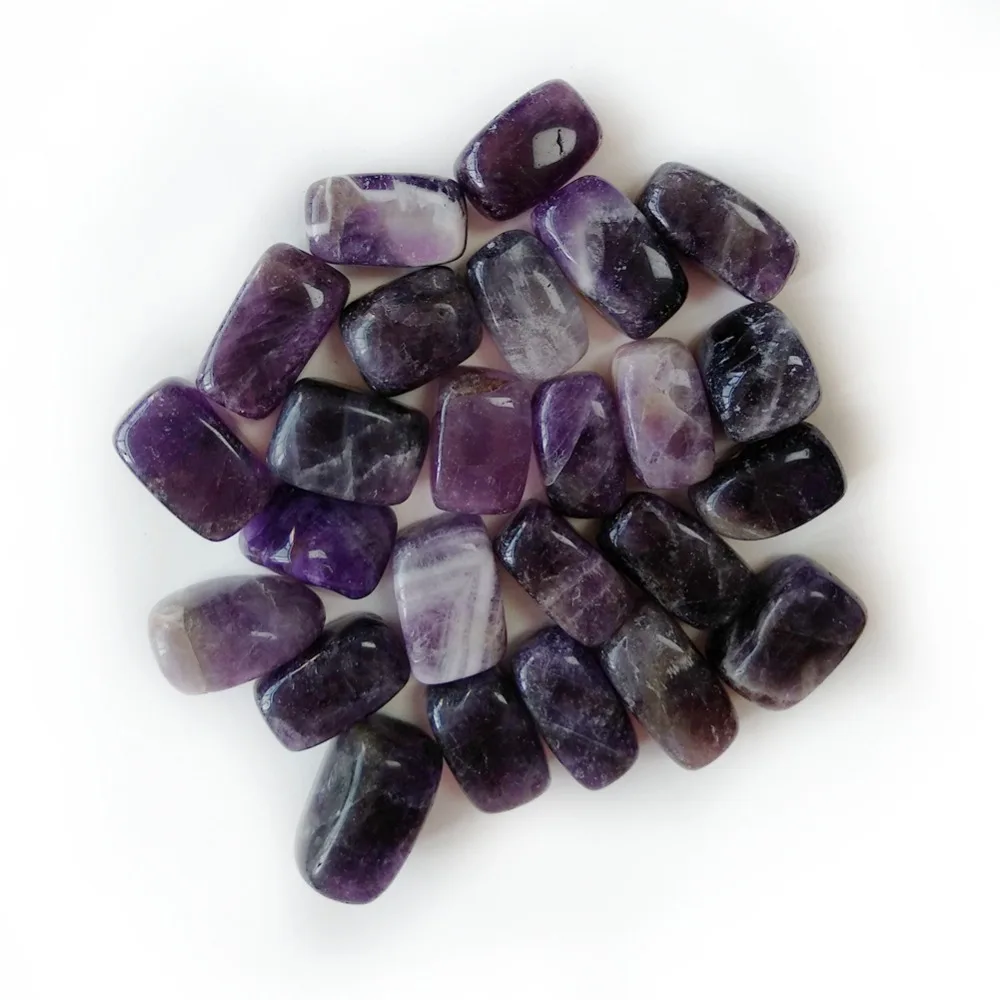 Natural Amethyst Crystal Purple Quartz Tumbled Stones Healing Amulet