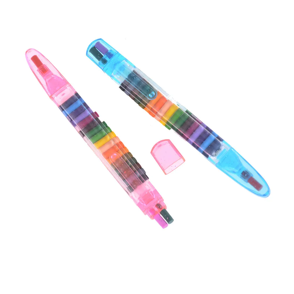 2 шт Детские карандаши разноцветные нетоксичные моющиеся безопасные цветные карандаши ручка дети рисунок печатная игрушка 20 цветов