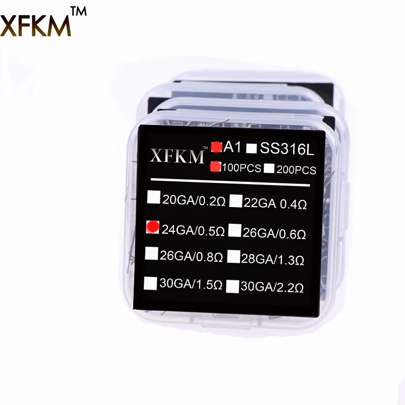 100pcs/box Electronic Cigarette RDA RBA RTA Wick Wire Coil Premade Coils 22 24 26 28 30 32 AWG  A1 Heating Wire SS316L ► Photo 3/4