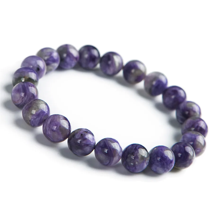 

Genuine Natural Purple Charoite Gems Round Loose Beads Jewelry Charm S Bracelet 10mm