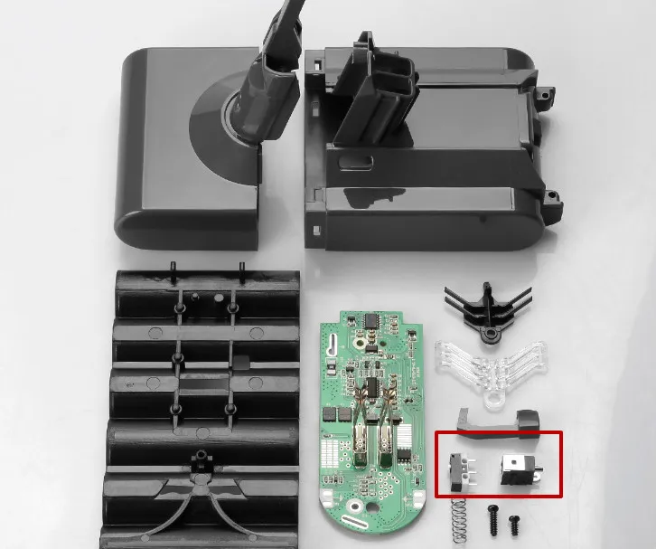 Гнездо зарядного устройства и переключатель, установленный для V8 pcb для Dyson v8 пылесос литий-ионный блок управления аккумулятором