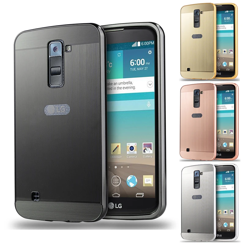

For LG K10 Case Brushed mirror Back Cover Case for LG K10 Plating Aluminum Metal Frame for LG K 10 K420N K430 K430ds Case 5.3''