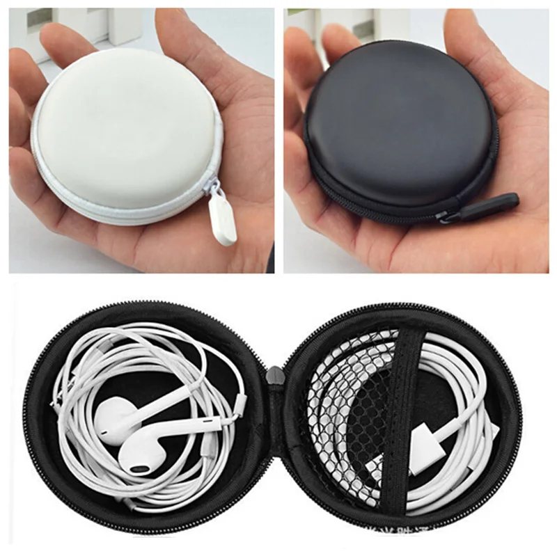 

YINGTOUMAN Travel Earphone Storage Case Headphone Carrying Hard Bag Earbuds SD Card Micro USB Ultralight Cable Box White/Black