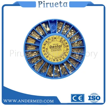 

New 120pcs/box Dentist Conical Screw Posts Kits Tool Conical Nordin Dental Material Gold Plated Tapered Refills Files With 2 Key