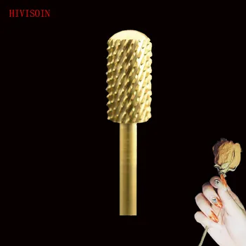 

HIVISOIN Carbide Nail Drill Bit - Small Barrel Smooth Top Bit - C (Gold)-60030130