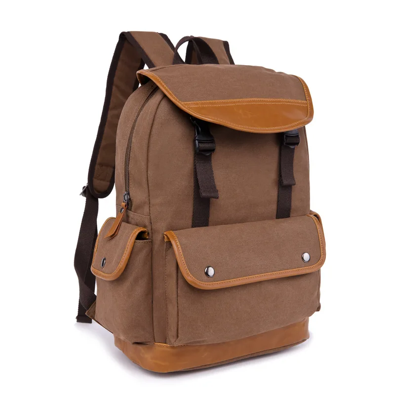 

New Multi-function Men Canvas Backpack Preppy Style School Bags for Teenagers Vintage Mochila Casual Rucksack Travel Daypack B26