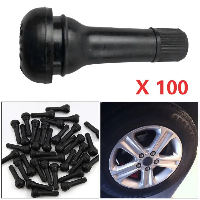 

New Arrival 100Pcs TR414 Rubber Valves Snap-In Car Tire Valves Rim Valves Rubber may15