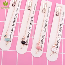 4 шт./партия, креативная кавайная подвеска «Фламинго», металлическая Закладка, милые животные, канцелярский школьный офисный товар, Escolar Papelaria