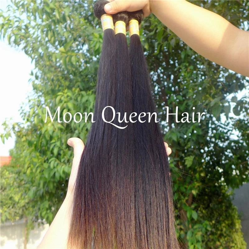 Virgin Straight Indian Hair Weave Natural Black Human Hair 2
