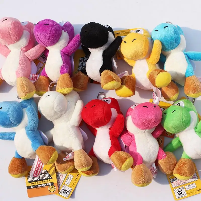 Hot Sale 50pcs/lot Yoshi Plush Keychain 4"10cm Super Mario Yoshi Plush
