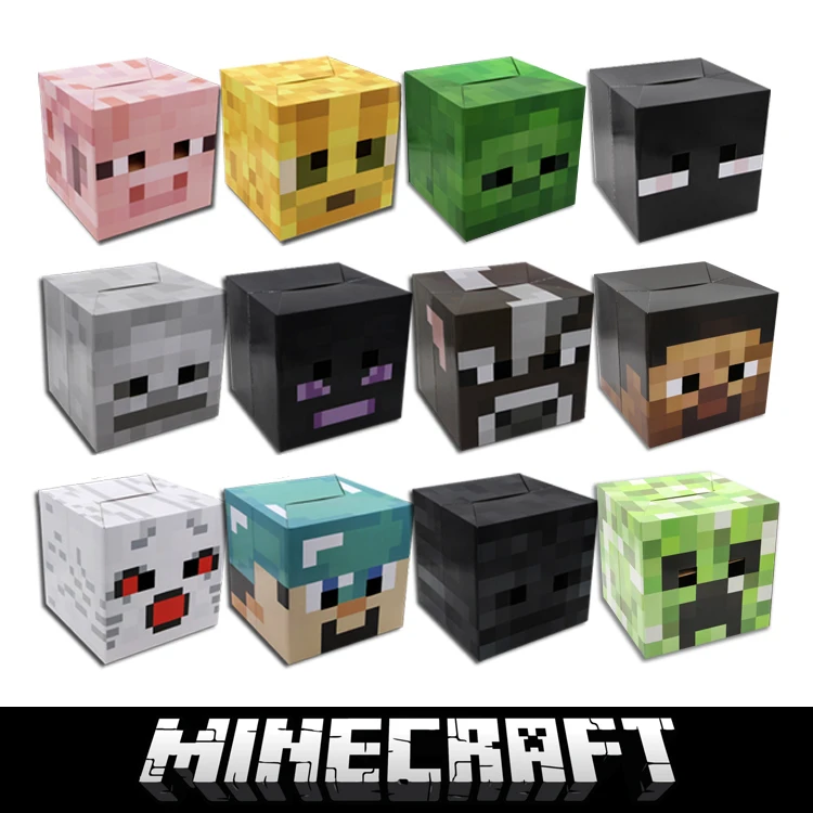 

Minecraft Game Cardboard Enderman Creeper Steve Mask Baby Party Gift Cosplay Cardboard steve Heads
