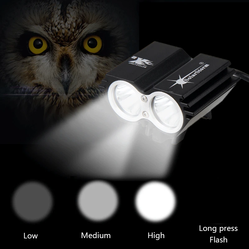 Clearance Bike light 1000 Lm 2 LED lamp beads Mini X2 bicycle light Headlight+6400 mAh Battery bike Accessories ES UK RU AU Stock 1
