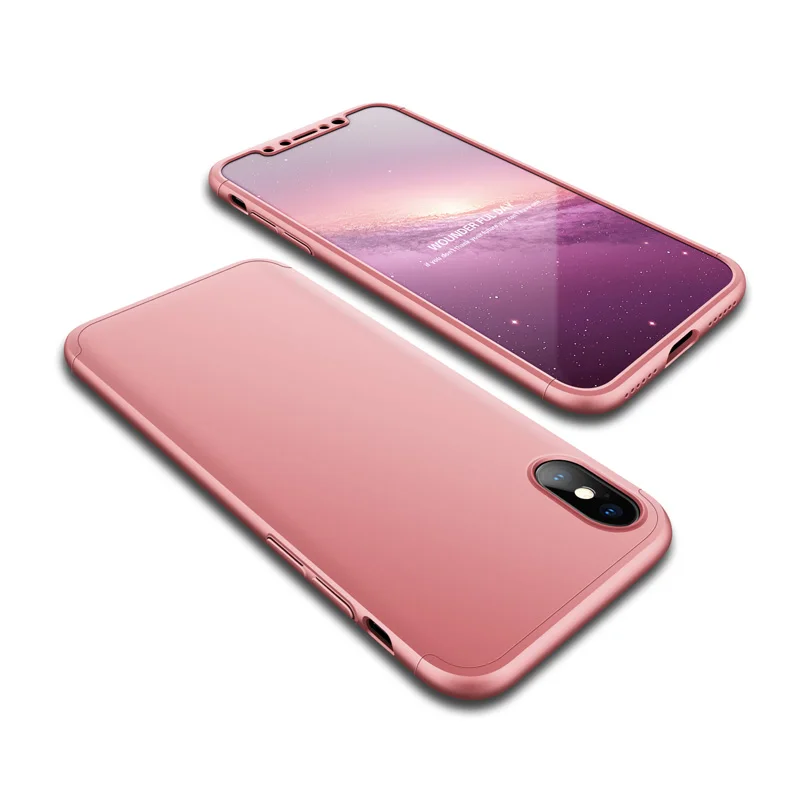 Case for iPhone X 10 XS XR XSMax Case 360 Degree Full Protection Hard PC 3 in 1 Matte Cover for iPhone5 6S 7 8 Plus Fundas Coque (16)