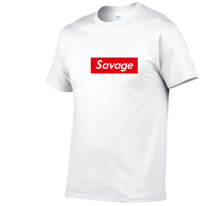 

Savage printing color T Shirt Mens Black White 100% cotton T-shirts Summer Style Short Sleeve Tee Boy Skate Male Tshirt Tops