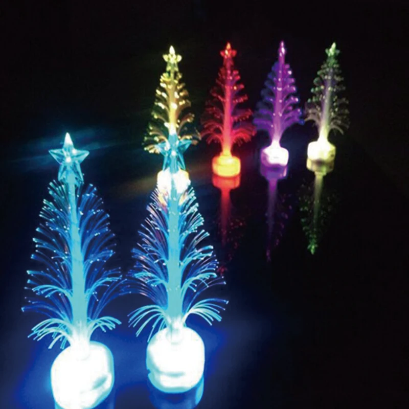 

LED Party Rave Colorful LED Fiber Optic Nightlight christmas Decoration Light Lamp Mini Christmas Tree Glow Party Supplies
