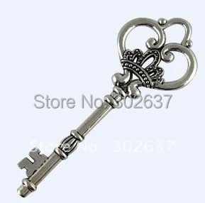 

10Pcs Tibetan Silver Color Spiral Heart Key Charms A16177