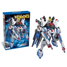 6 шт./партия gunдамские строительные блоки LoZ Popolar мультяшный блок робот шесть вариантов кирпичная модель DIY детские развивающие игрушки Алмазный Блок