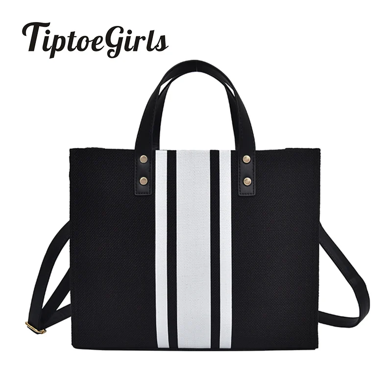 

Splicing Hit Color Large Capacity Canvas Handbag 2018 New Fashion High Quality Casual Wild Shoulder Messenger Bag